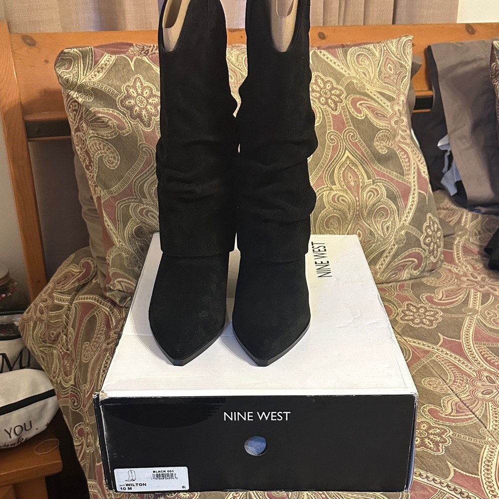 Nine West Black Heeled Boots
